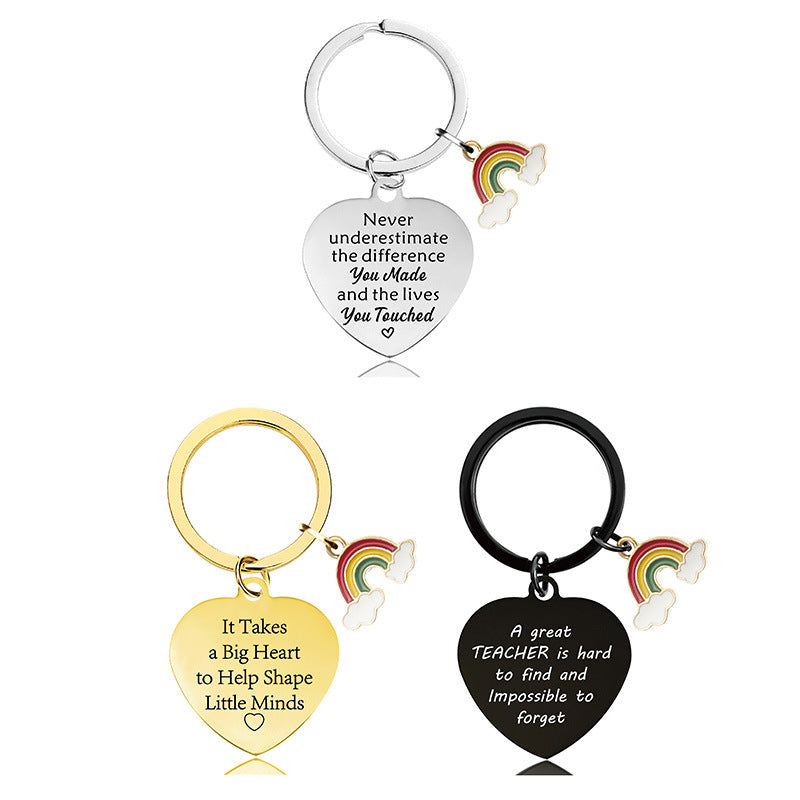 Wholesale Teacher's Day Stainless Steel Keychain Thanksgiving